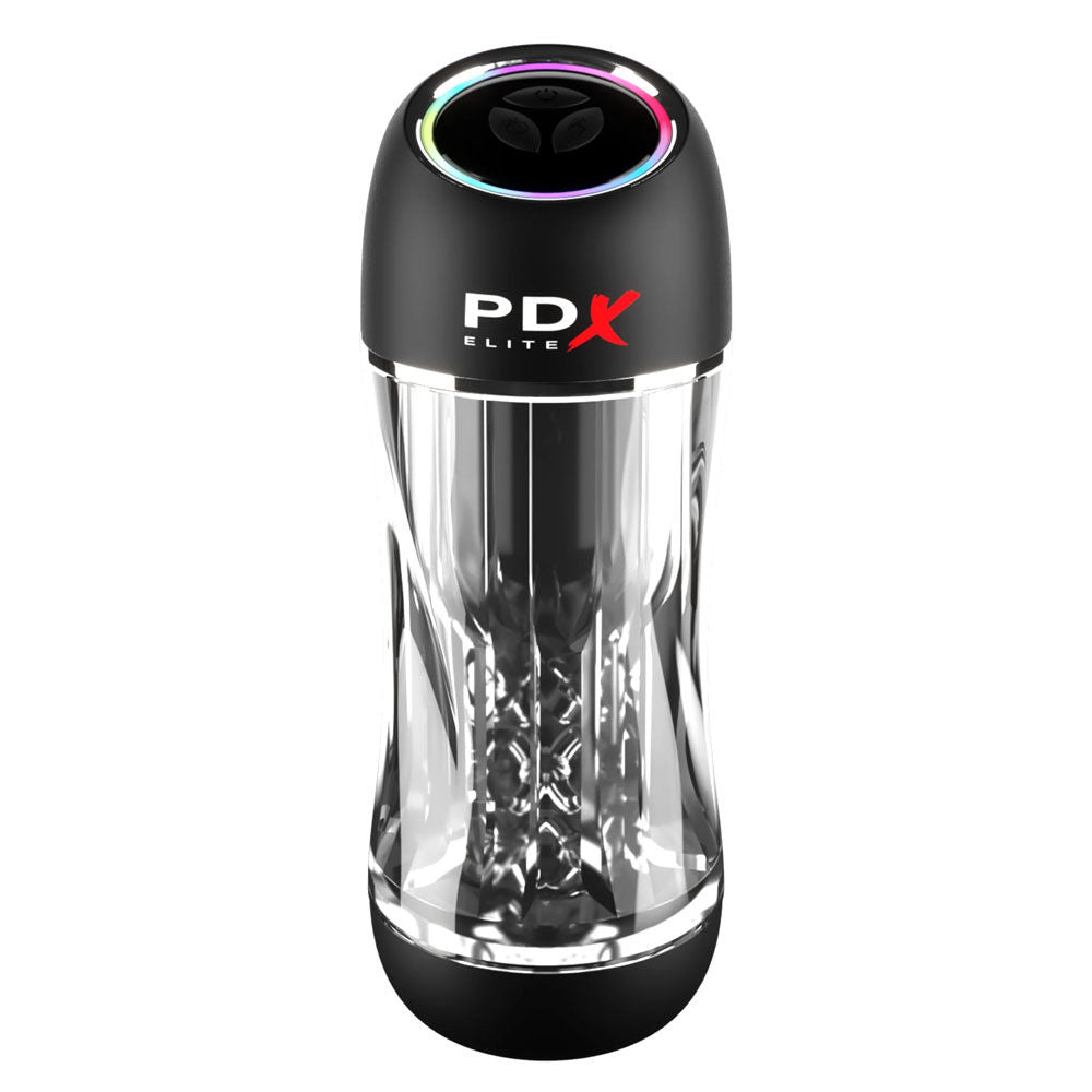 Front view of the PDX Elite stroker vibrating male masturbator only, on a clean white background | Flirty Bay adult store Perth